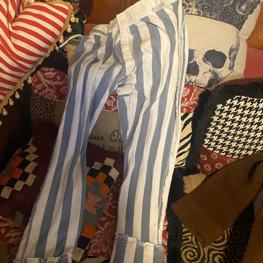 Magnolia Pearl Blue and White Striped Women's Pants